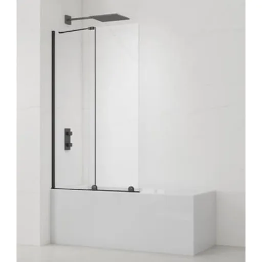 Vanová zástěna SAT Walk-In Xmotion 150x117,5 cm černá SATWIXMVZ150C