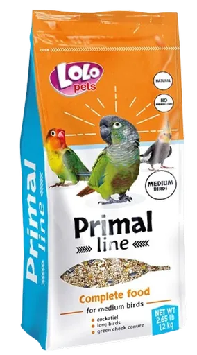 LOLOPETS Primal Line zmes pre malé a stredné papagáje 1,2kg