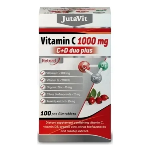 JUTAVIT Vitamín C 1000 mg + D3 2000 IU duo plus 100 tabliet