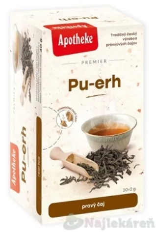 APOTHEKE PREMIER Pu-erh pravý čierny čaj v nálevových vreckách 20x2g