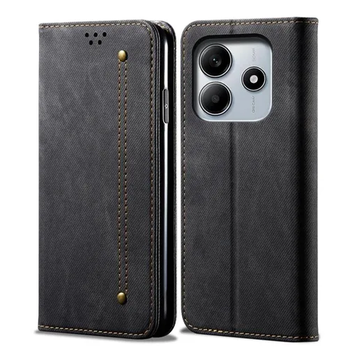 DENIM Peňaženkový kryt pre Xiaomi Redmi Note 14 čierny