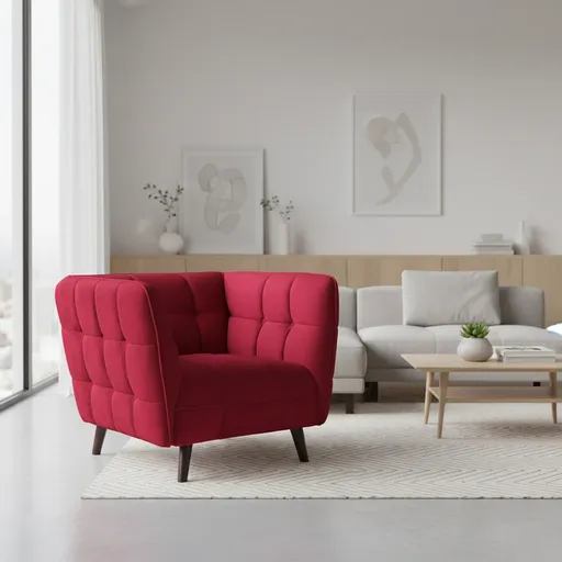 Signal Kreslo CASTELLO 1 Velvet | červená