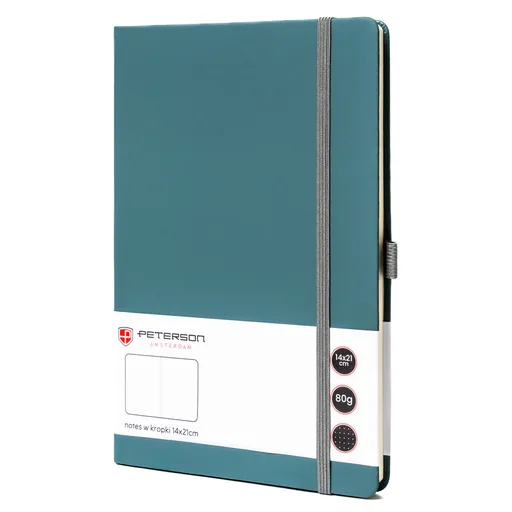 Zelený zápisník A5 s bodkovaným papierom a tvrdou väzbou