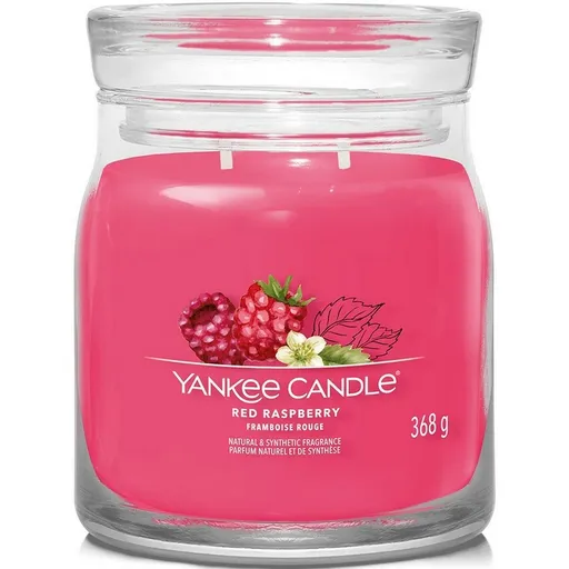 Yankee Candle Vonná sviečka stredná Signature Red Raspberry, 368 g, M