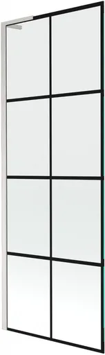 MEXEN/S - Next L vaňová zástena FIX 70 x 150, čierna vzor, nikel kartáčovaná 895-070-000-03-77-97