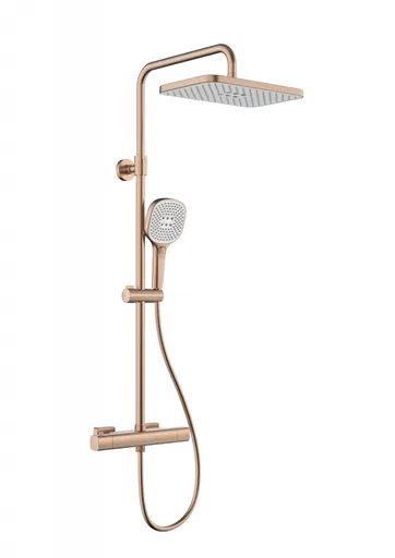 KFA - Dažďová hlavica Malaga s termostatickou sprchou, nástenná, PVD brúsené ružové zlato 5756-910-34