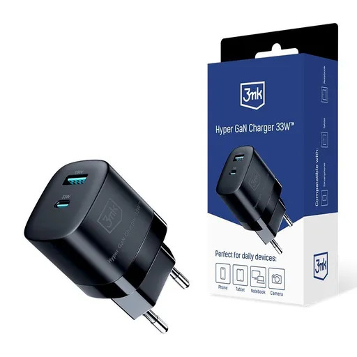 3mk sieťová nabíjačka - Hyper GaN Charger 33W, čierna
