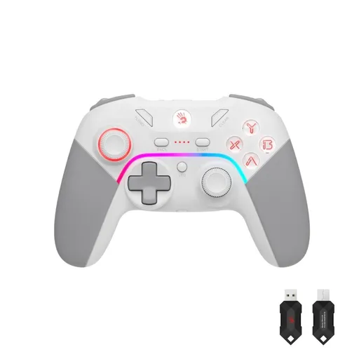 A4tech Bloody GPW70, gamepad, RGB, Dual mode 2, 4G+USB, biela