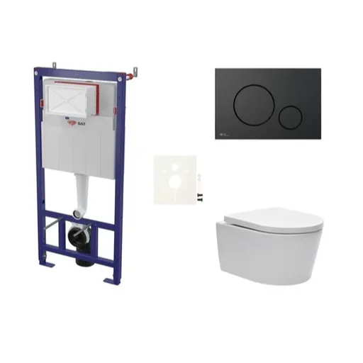 Cenovo zvýhodnený závesný WC set SAT do ľahkých stien / predstenová montáž + WC SAT Brevis SIKOSSBR68K
