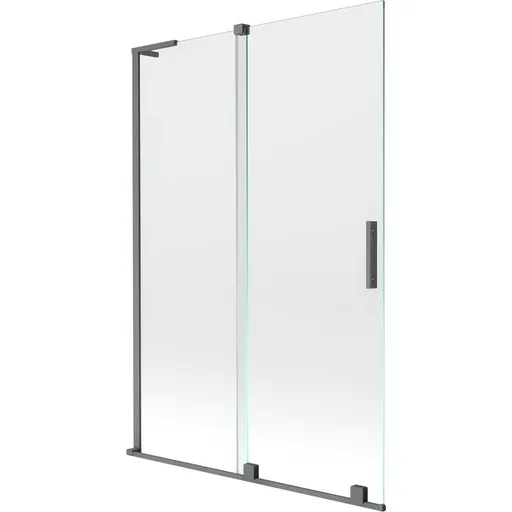 MEXEN/S - Velar L dvojkrídlová posuvná vaňová zástena 120 x 150, transparent, grafit metal 896-120-003-01-95