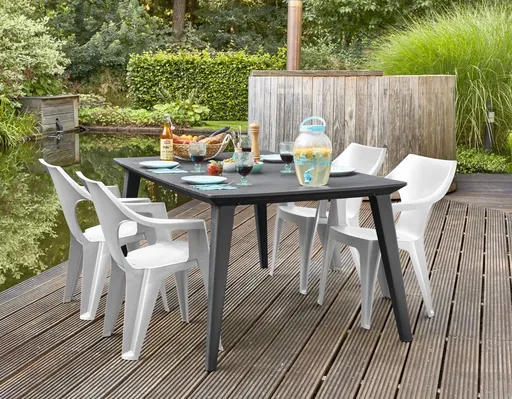 Elvisia Záhradný set ROCCO 4 + 1 | grafit/biela