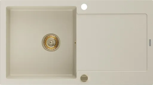 MEXEN/S MEXEN/S - Leo granitový drez 1 s odkvapkávačom 900x500 mm, béžová, + zlatý sifón 6501901010-69-G