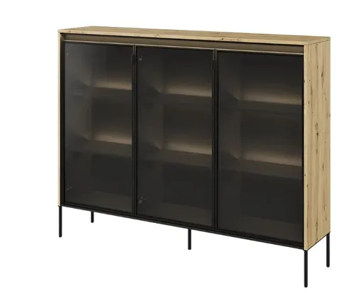 Dig-net nábytok Vitrína SWING TR-08 s LED osvetlením | dub artisan Variant: s LED osvetlením políc