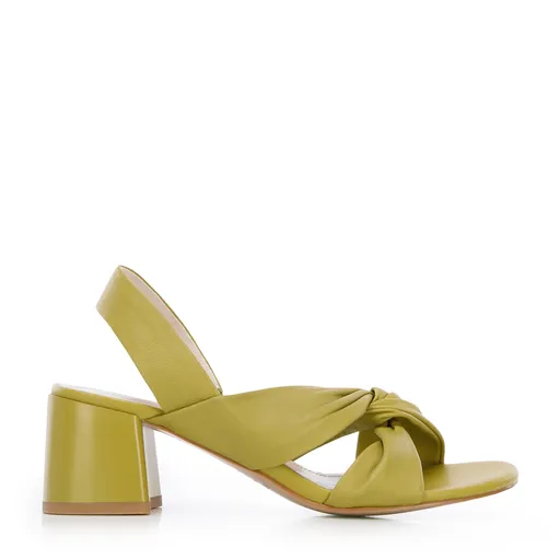 Dámske mäkké kožené sandále na vysokom podpätku 96-D-512-Z