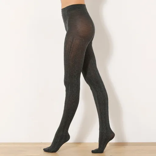 Bavlnené pančuchové nohavice s vrkočovým vzorom