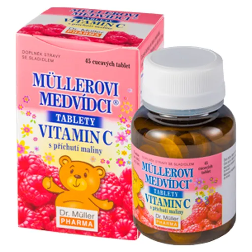 DR. MÜLLER Medvedíci - vitamín C s príchuťou maliny 45 tabliet