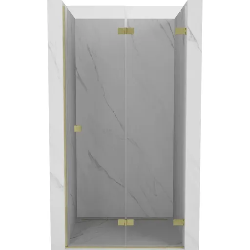 MEXEN/S - Lunar-F skladacie sprchové dvere pravé 80, transparent, zlatá kartáčovaná 836-080-000-55-00-P