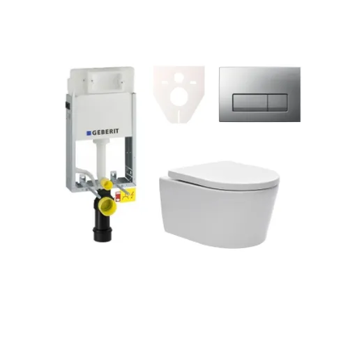 Cenovo zvýhodnený závesný WC set Geberit na zamurovanie + WC SAT Brevis SIKOGE1W8