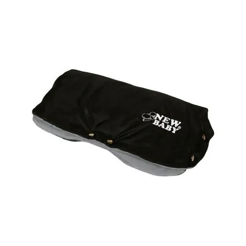 New Baby Fleecový rukávnik na kočík, čierna - sivá