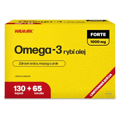 WALMARK Omega 3 rybí olej forte 1000 mg 130 + 65 kapsúl NAVYŠE