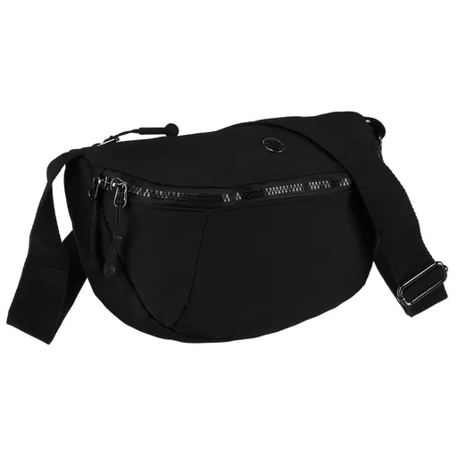 Priestranná dámska ľadvinka z polyesteru v čiernej farbe