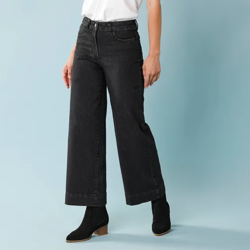 7/8 džínsy s vysokým pásom, vnútorná dĺžka nohavíc 60 cm