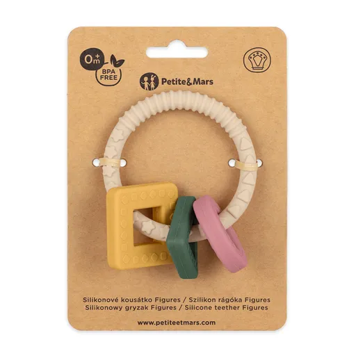 PETITE&MARS Hryzačka silikónová Figures Desert Sand 0m+