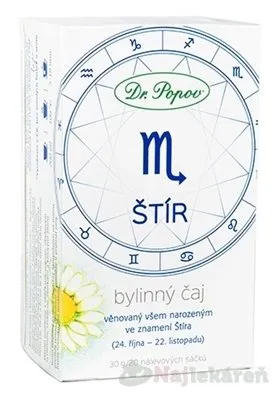 Dr. Popov Bylinný čaj ŠKORPIÓN 20 x 1,5 g