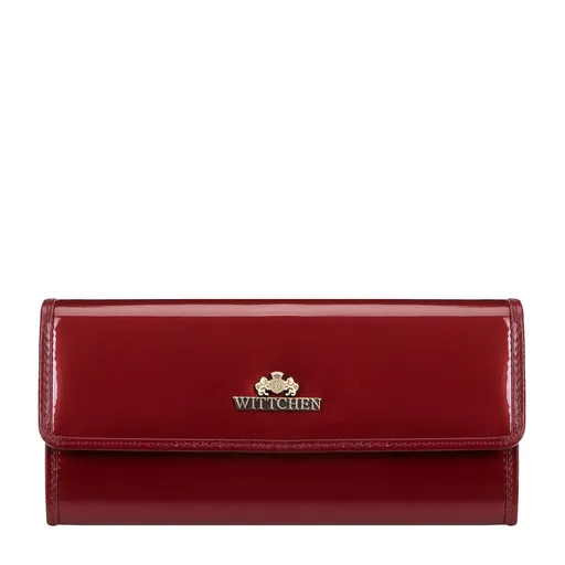 Dlhá dámska lakovaná peňaženka červená 14-1L-003-3A