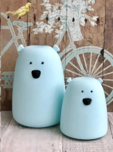 Rabbit & Friends Dotyková lampička medvedík | Modrá