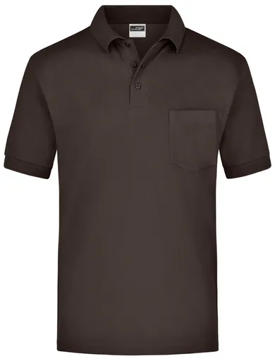 James & Nicholson (Daiber) Pánska polokošiľa s vreckom JN026 - Hnedá | XL