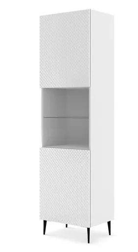 ARTBm Vitrína RAVENNA C 1DS | biela lesklá Prevedenie: Biela / biely lesk / čierne nohy