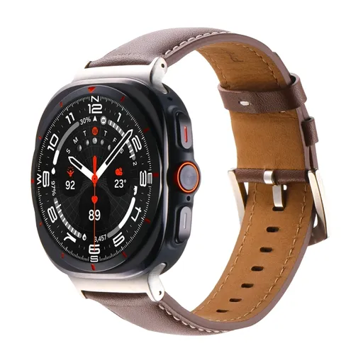 LEATHER Kožený remienok pre Samsung Galaxy Watch Ultra / Watch Ultra 2025 tmavohnedý
