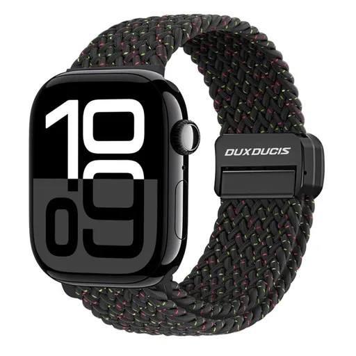 DUX BRAIDED Nylonový remienok pre Apple Watch 10 / 11 46mm čierny