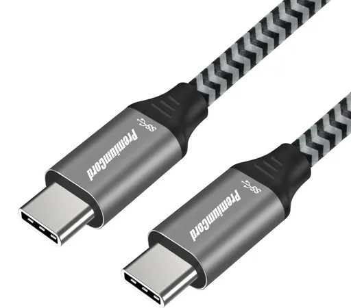 PREMIUMCORD Kábel USB 3.2 Gen 1 USB-C (M/M), bavlnený oplet, 1, 5m