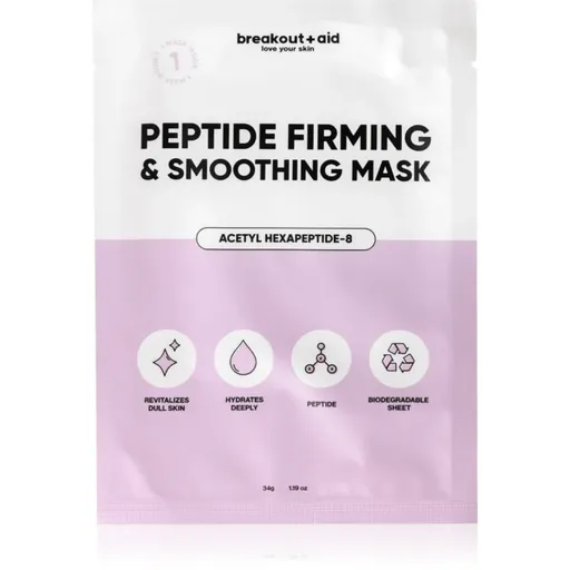 breakout + aid Peptide Firming & Smoothing Mask plátenná maska s peptidmi 34 g