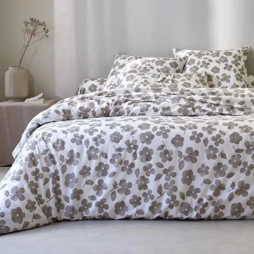 Bavlněné povlečení Petúnie, šedé, 140 x 200 cm