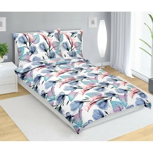 Bellatex Bavlnené obliečky Lúka modrá, 140 x 200 cm, 70 x 90 cm