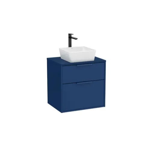 Roca Optica kúpeľňová skrinka bez umývadla 58,5x56,5x45,5 cm modrá mat OPTDESK602ZM