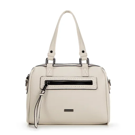 Torba kuferek z ekoskóry groszkowa biała 99-4Y-709-0