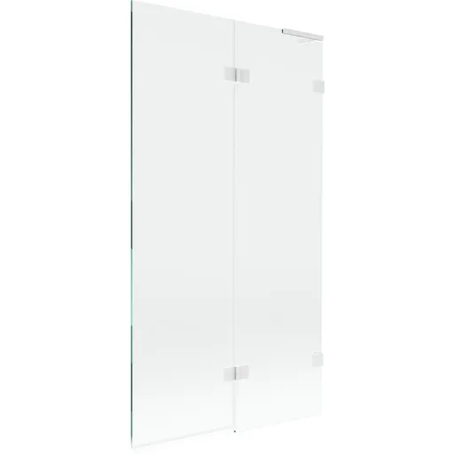 MEXEN/S - Lunar L vaňová zástena 2-krídlová pravá 100 x 150, transparent, biela 897L-100-100-20-00-P