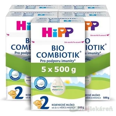 HiPP 2 BIO COMBIOTIK,následná mliečna dojčenská výživa (od ukoč. 6 m), 5x500g