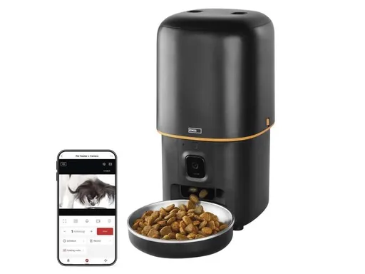 Smart automat na krmivo EMOS Pet Care s kamerou, 4 l, čierny, Wi-Fi Tuya