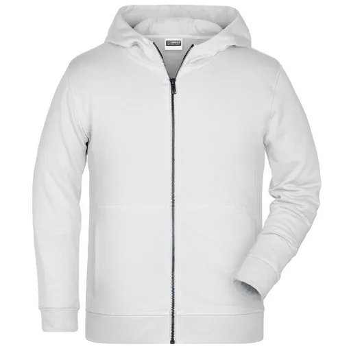 James & Nicholson (Daiber) Detská mikina na zips z biobavlny 8026k - Biela | XS