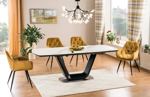 Signal Rozkladací jedálenský stôl ARMANI CERAMIC | čierny mat