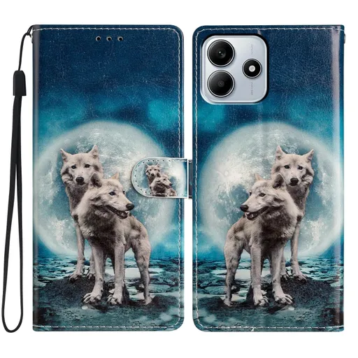 ART Peňaženkový kryt pre Xiaomi Redmi Note 14 5G WOLVES