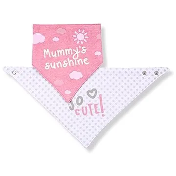 BabyOno bavlnené podbradníčky 2 ks s nápisom pre dievčatá (5901435406694)