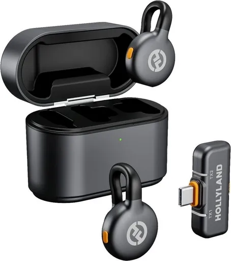 Hollyland LARK M2S Duo Wireless Lavalier Microphone s USB-C Plug (Duo, Space Gray)