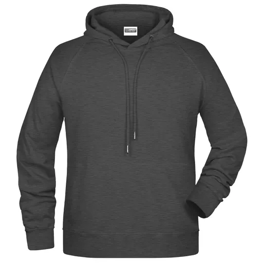 James & Nicholson (Daiber) Pánska mikina s kapucňou z biobavlny 8024 - Čierny melír | L