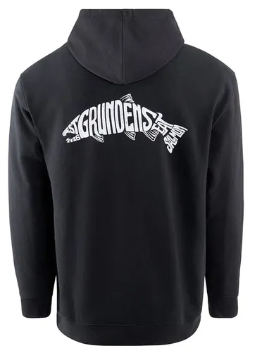 Grundéns mikina eat your words dwr hd hoodie black salmon graphic - l